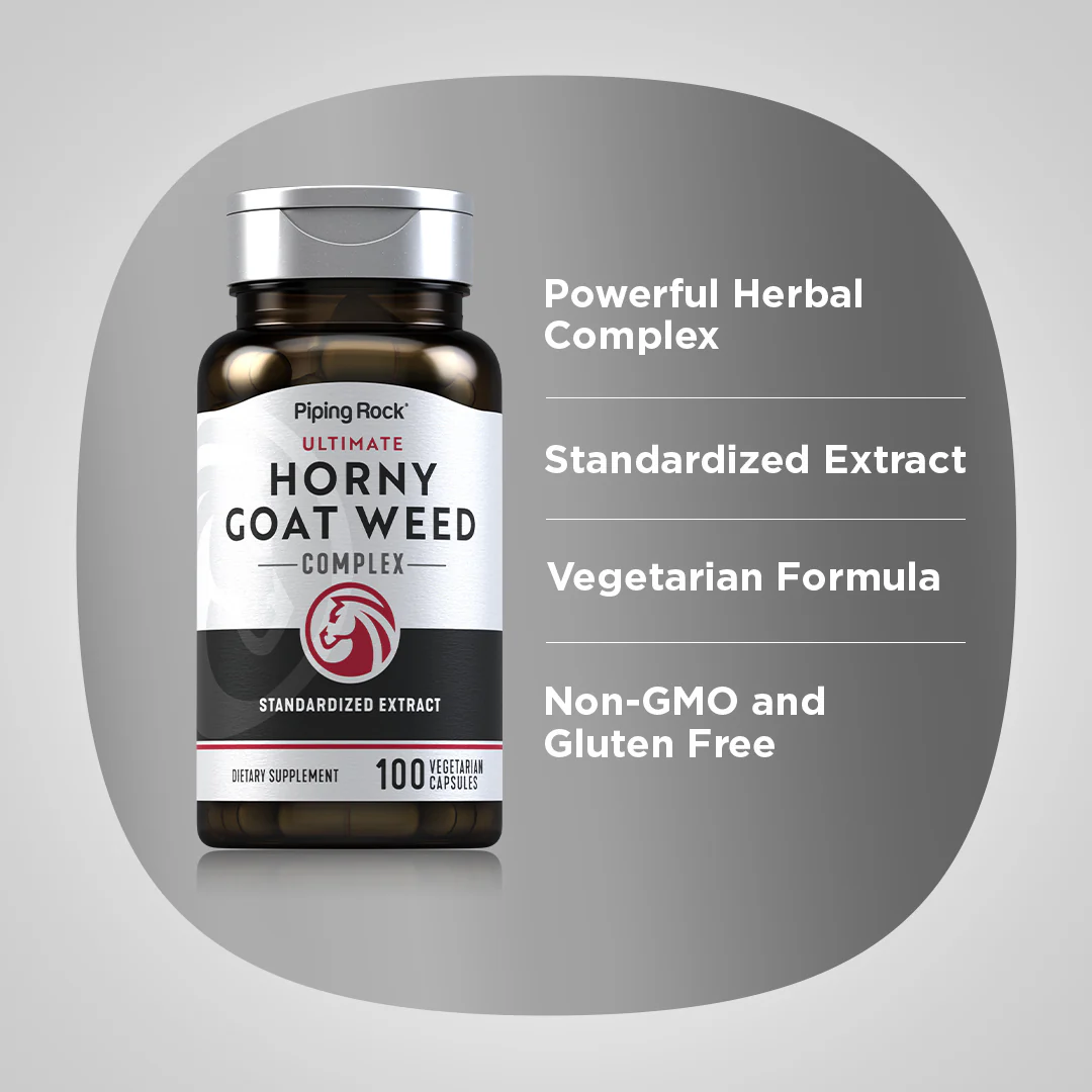 Ultimate Horny Goat Weed Complex, 100 Vegetarian Capsules, 2  Bottles - Image 4