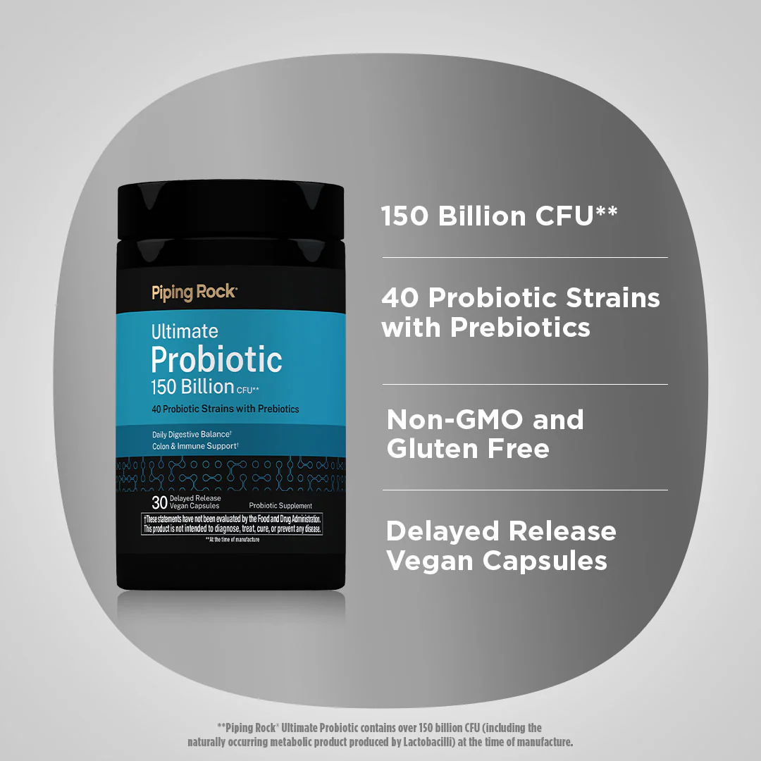 Ultimate Probiotic 40 Strains 150 Billion CFU + Prebiotic, 30 Delayed Release Vegan Caps - Image 3