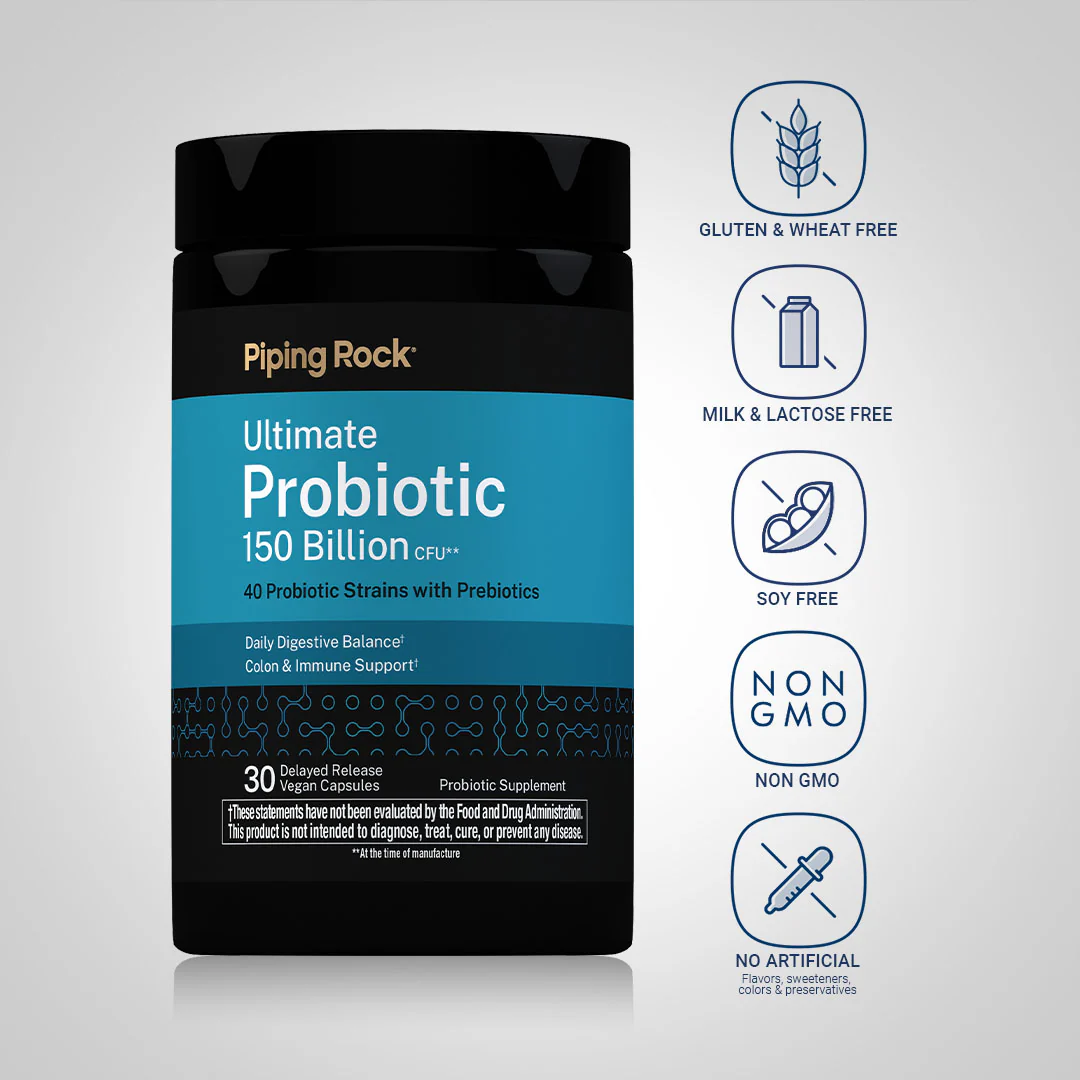 Ultimate Probiotic 40 Strains 150 Billion CFU + Prebiotic, 30 Delayed Release Vegan Caps - Image 4