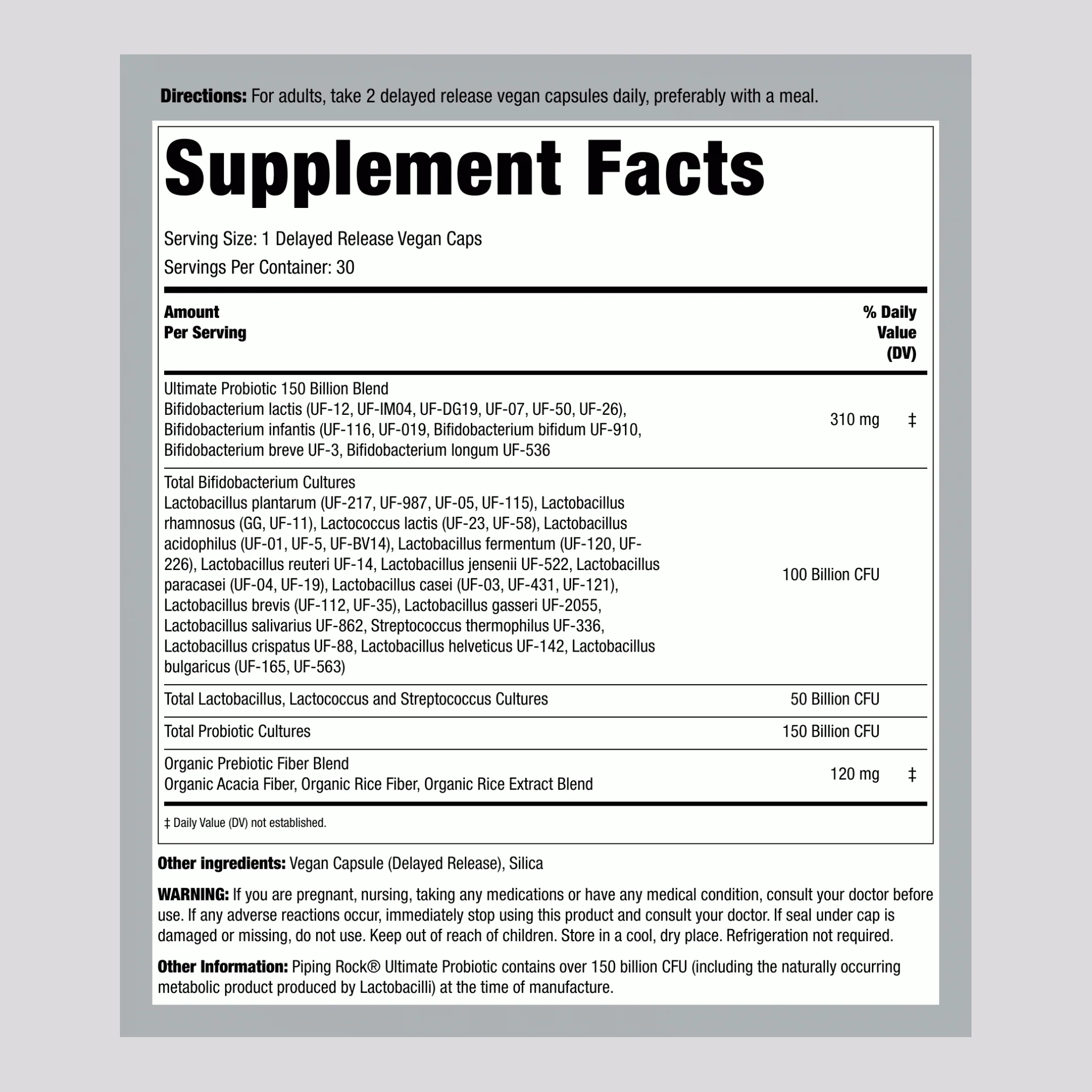 Ultimate Probiotic 40 Strains 150 Billion CFU + Prebiotic, 30 Delayed Release Vegan Caps, 2  Bottles - Image 2