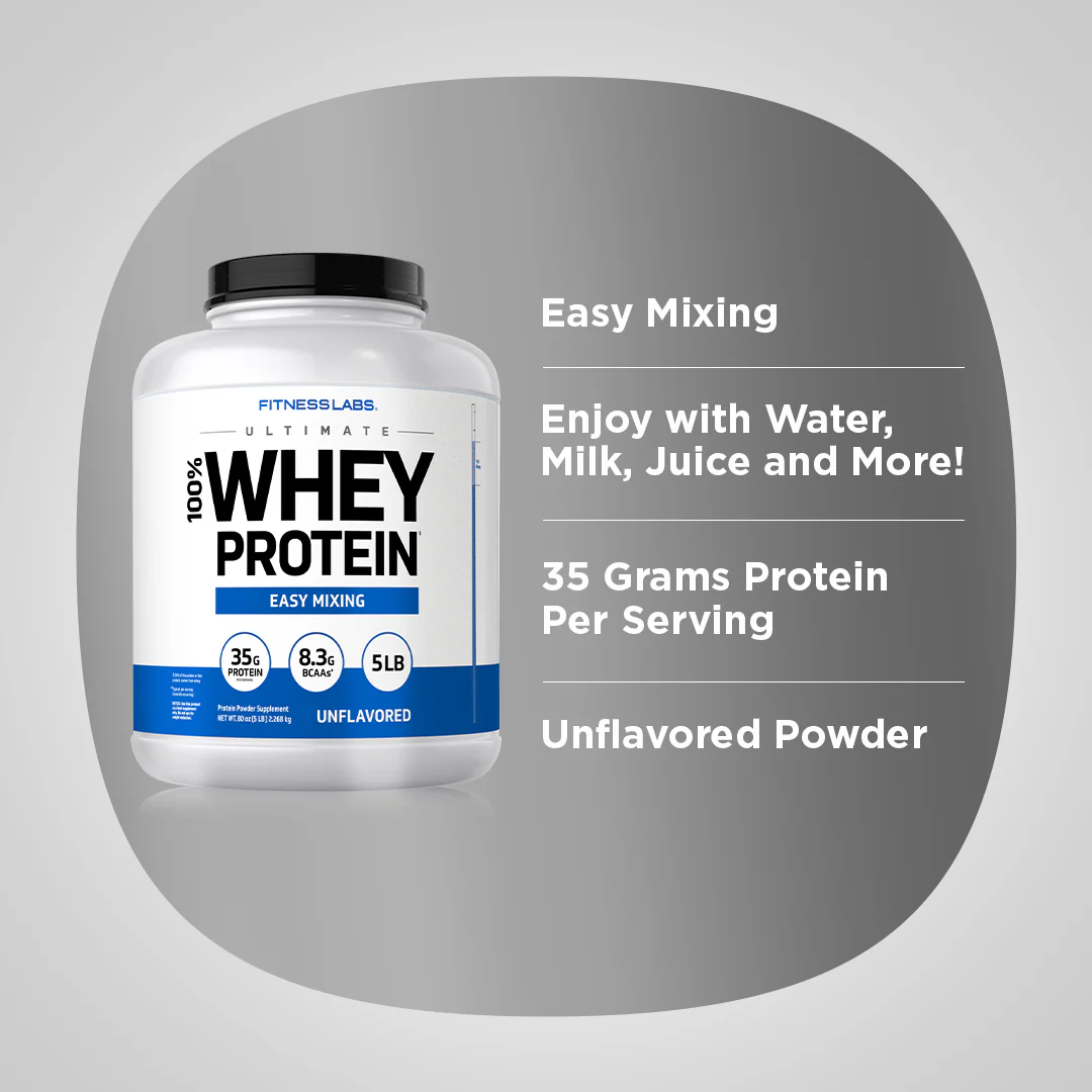 Ultimate Whey Protein (Unflavored & Unsweetened), 5 lbs (2.26 kg) Bottle - Image 3