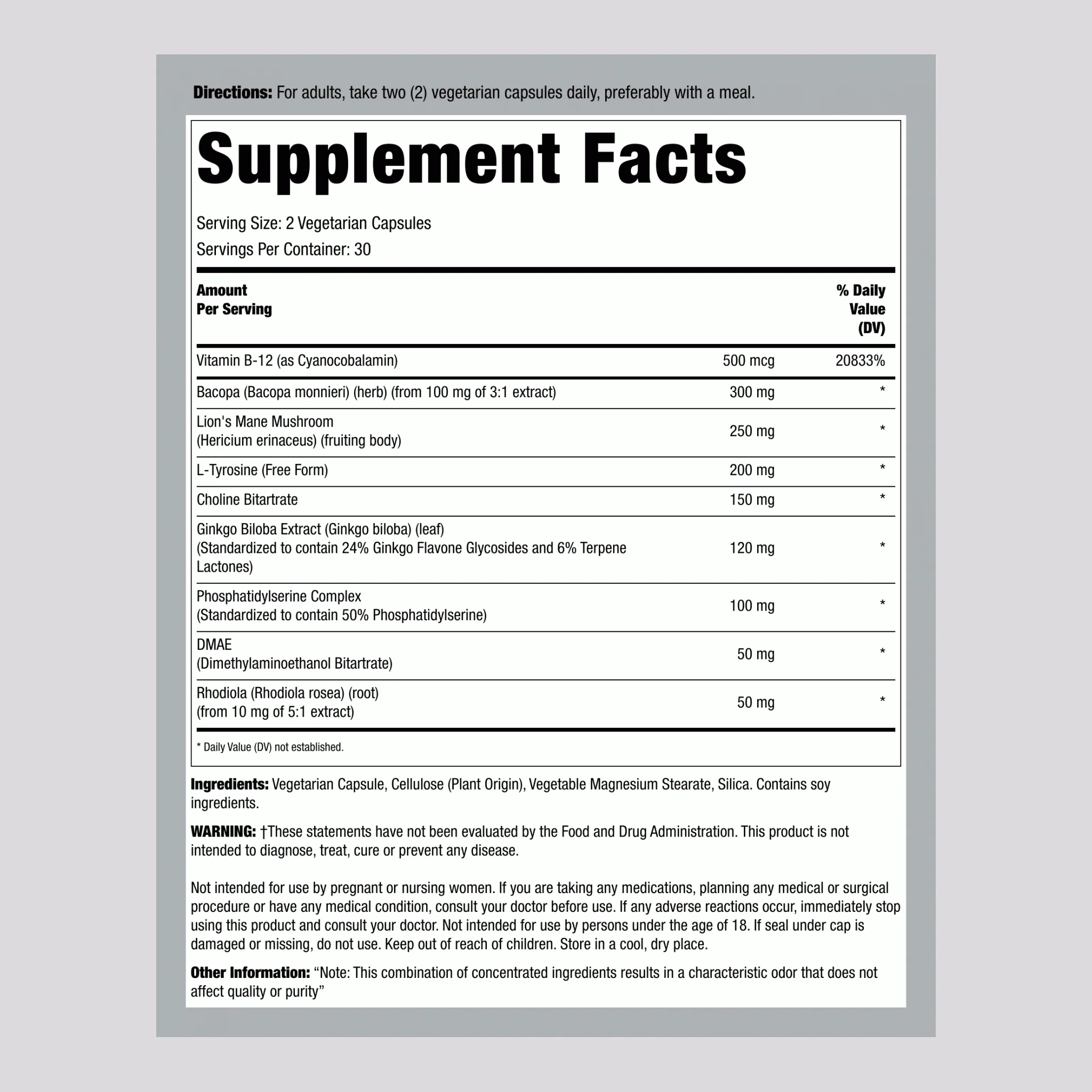 Ultra Cogni-Support, 60 Vegetarian Capsules - Image 2