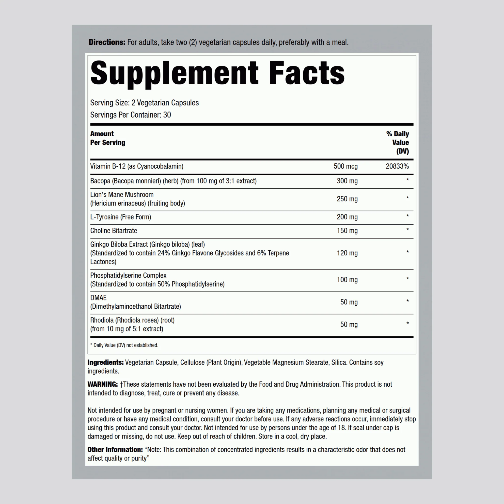 Ultra Cogni-Support, 60 Vegetarian Capsules, 2  Bottles - Image 2