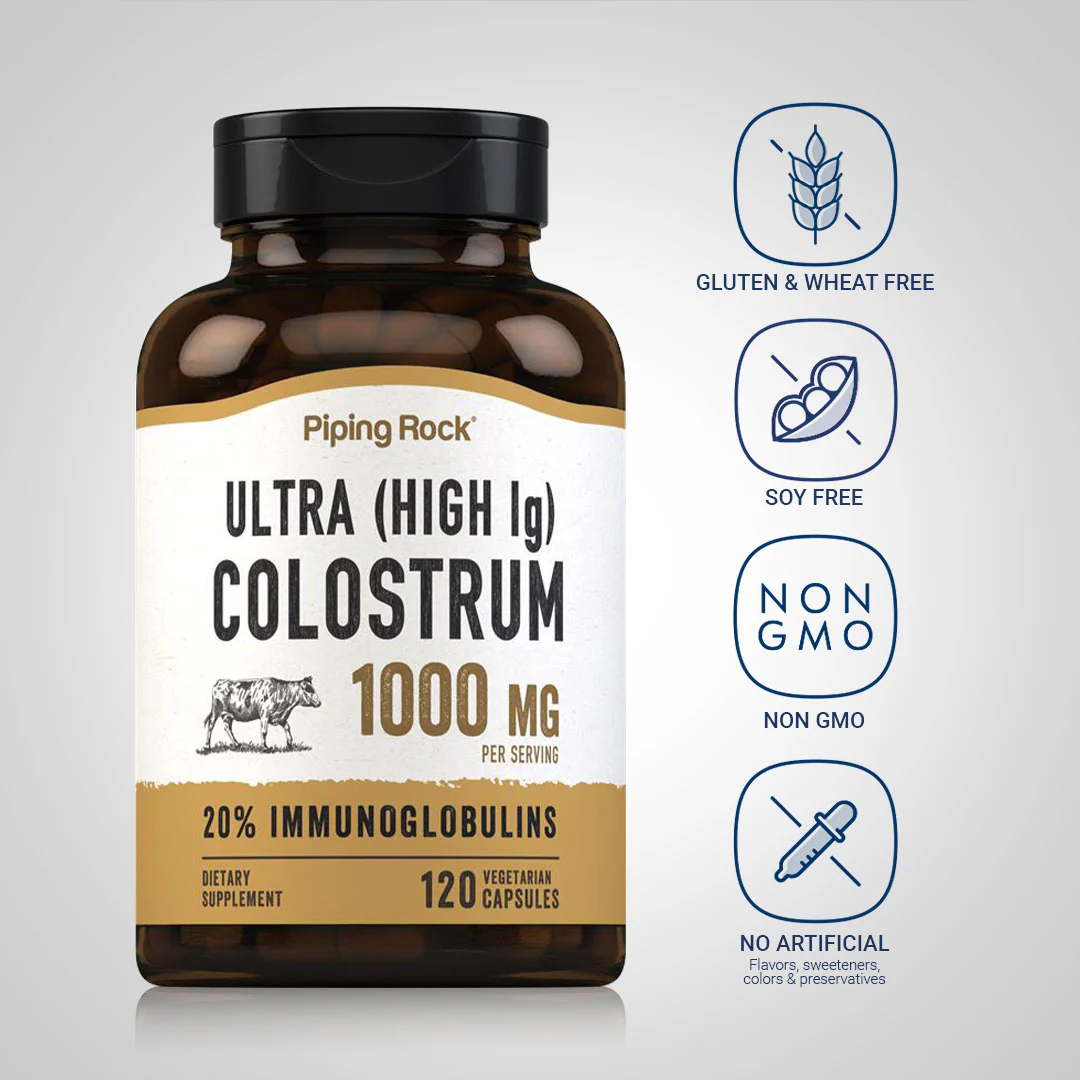 Ultra Colostrum (High IG), 1000 mg (per serving), 120 Vegetarian Capsules - Image 5