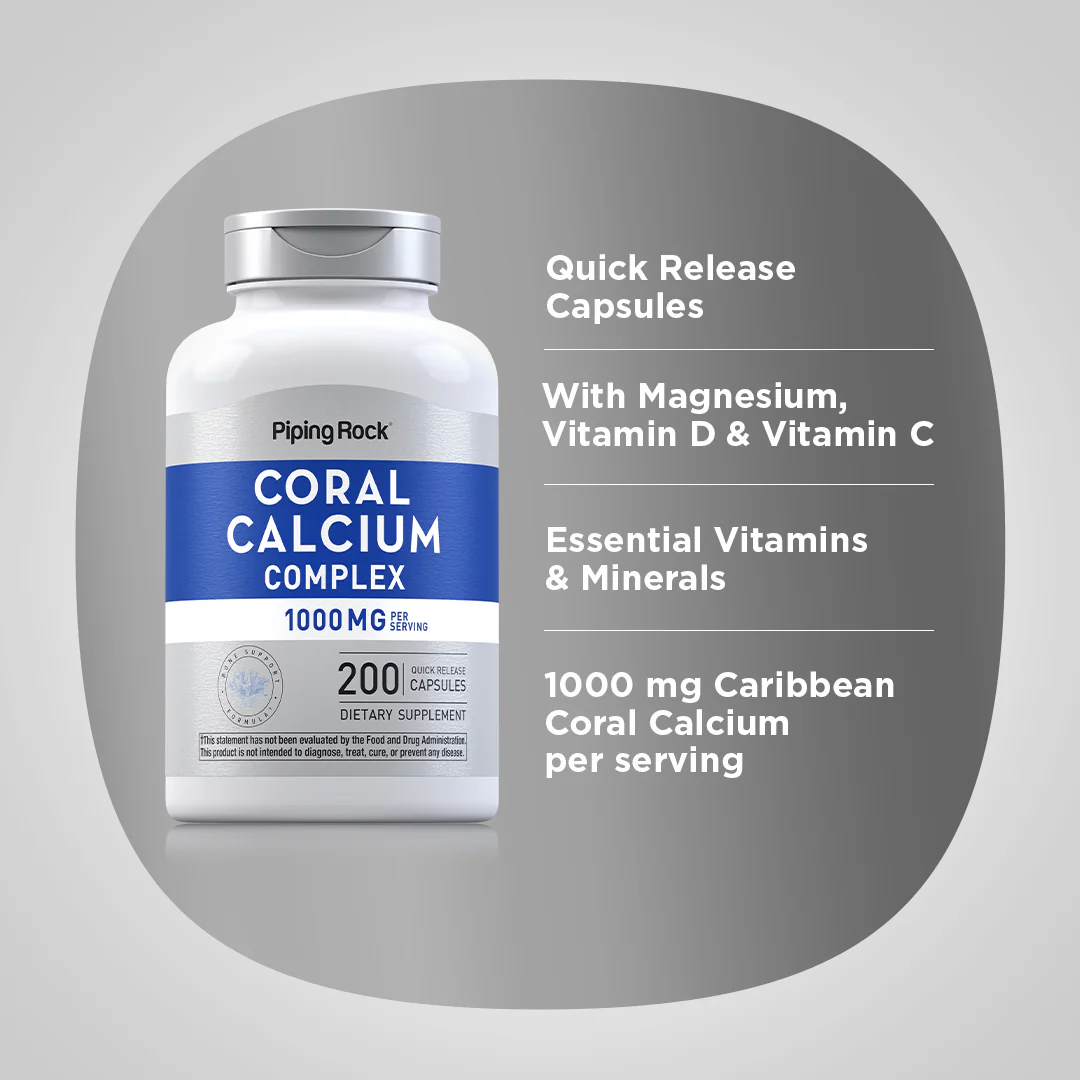 Ultra Coral Calcium Complex, 1000 mg (per serving), 200 Quick Release Capsules - Image 4