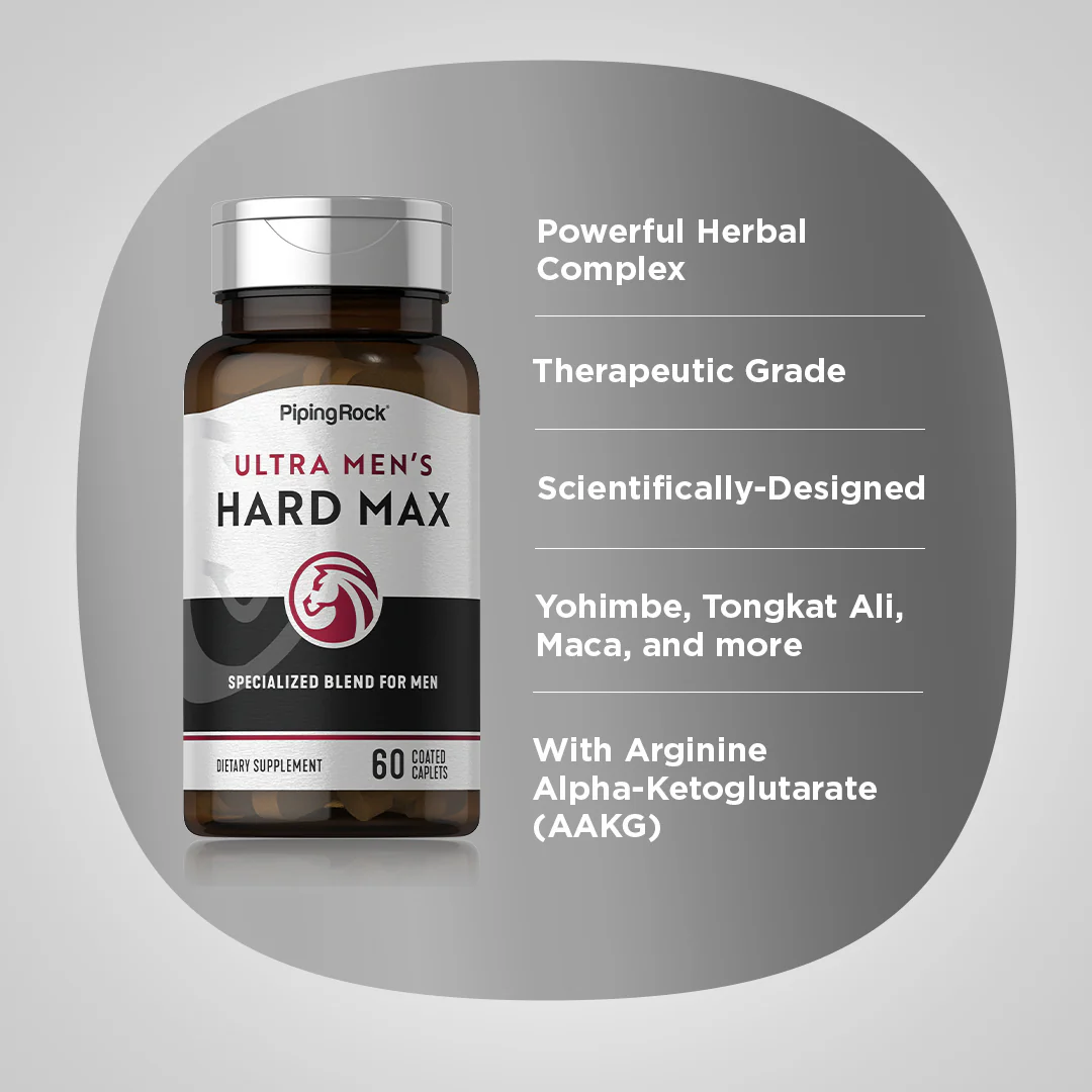 Ultra Men's HARD MAX, 60 Coated Caplets, 2  Bottles - Image 4