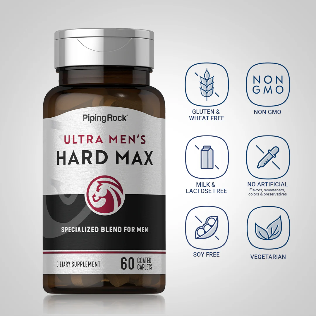 Ultra Men's HARD MAX, 60 Coated Caplets, 2  Bottles - Image 5