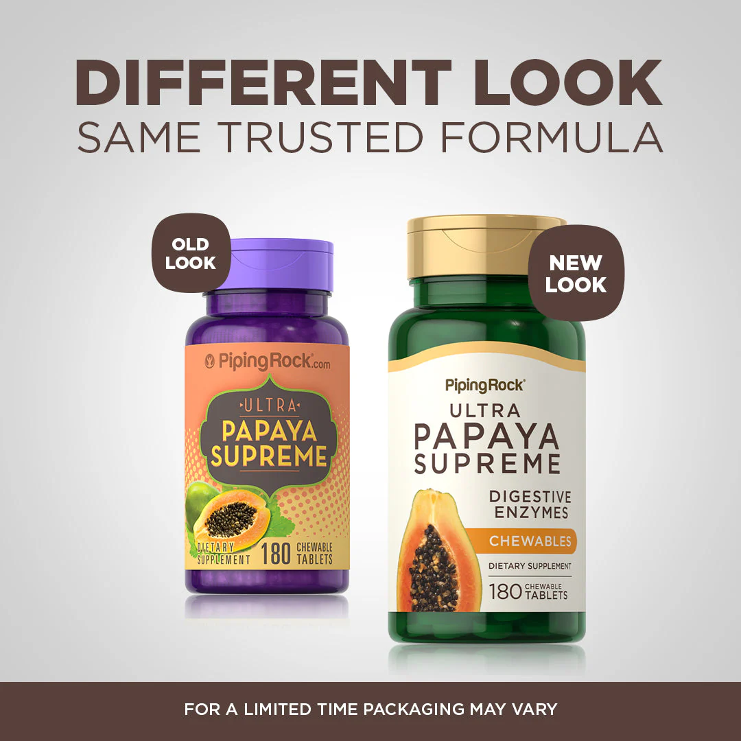 Ultra Papaya Enzyme Supreme, 180 Chewable Tablets, 2  Bottles - Image 4