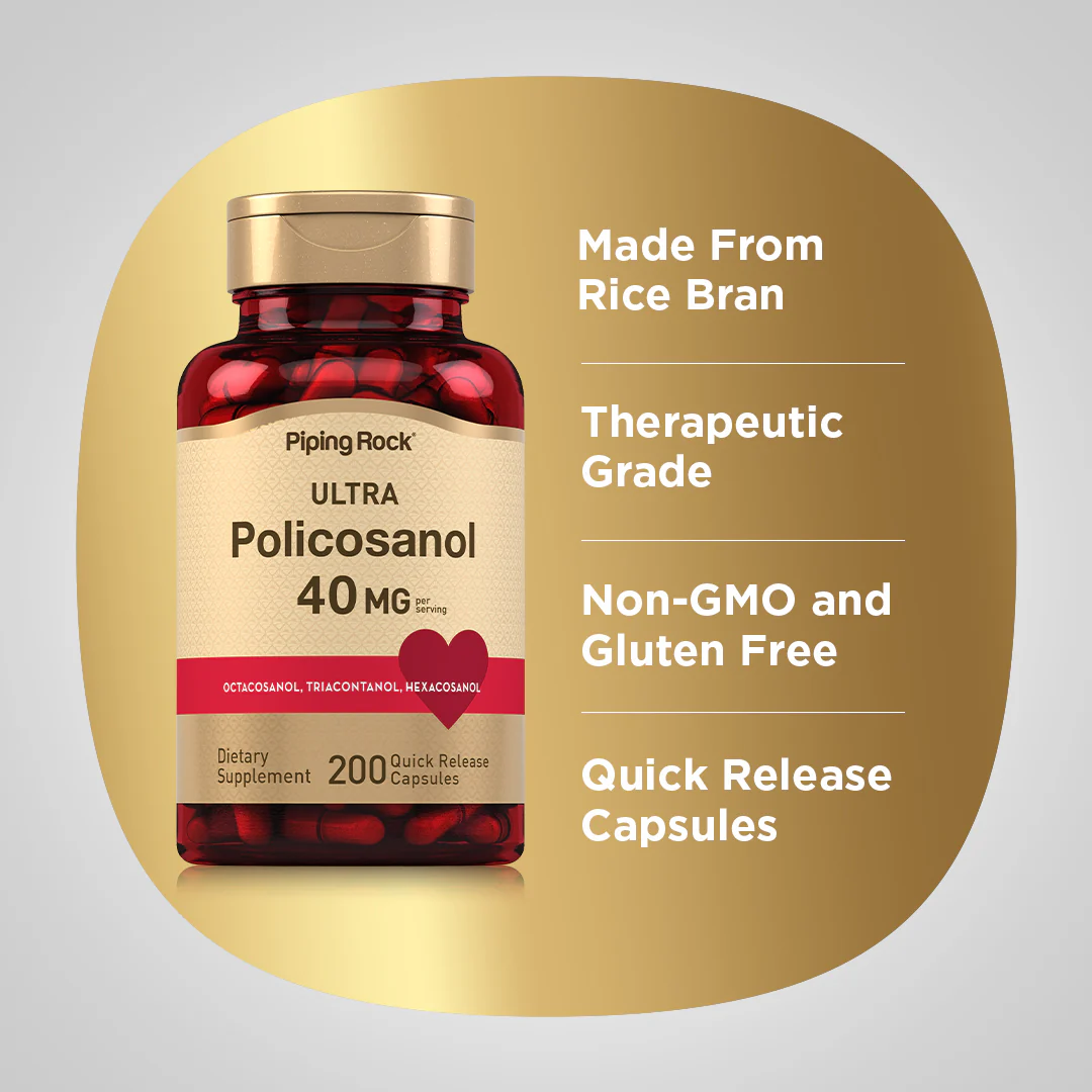Ultra Policosanol, 40 mg (per serving), 200 Quick Release Capsules - Image 4