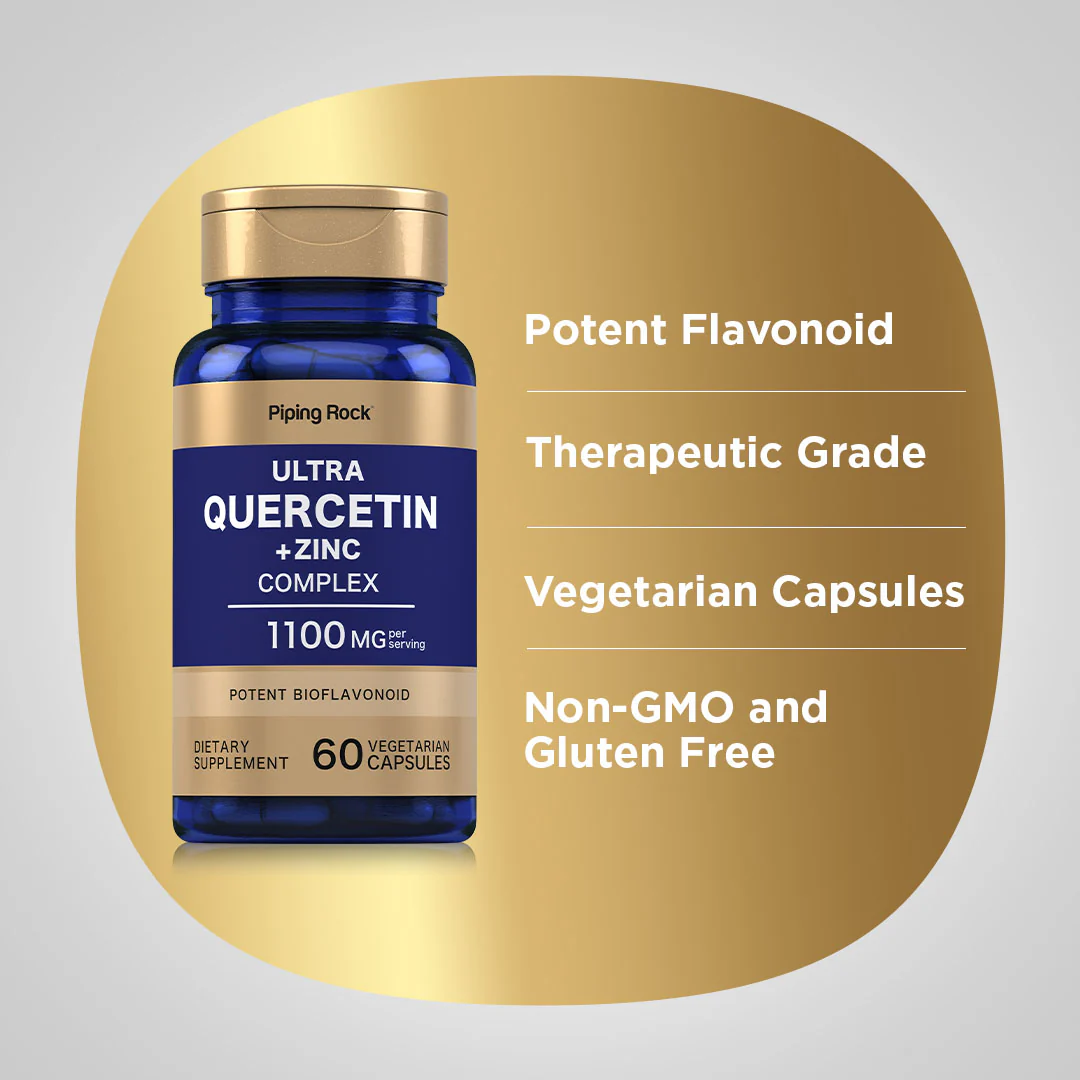 Ultra Quercetin Plus Zinc Complex, 1100 mg (per serving), 60 Vegetarian Capsules - Image 4