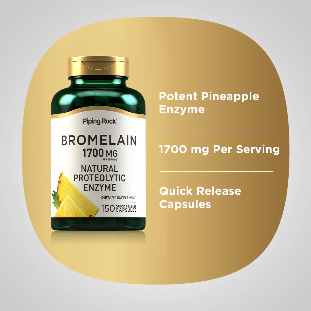 Ultra Strength Bromelain, 1700 mg (per serving), 120 Quick Release Capsules - Image 4