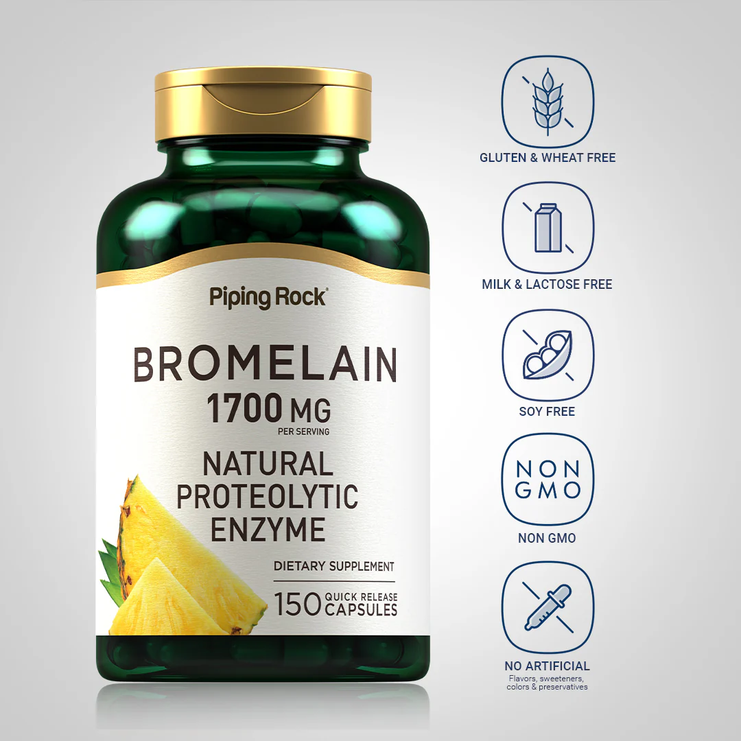 Ultra Strength Bromelain, 1700 mg (per serving), 120 Quick Release Capsules - Image 5