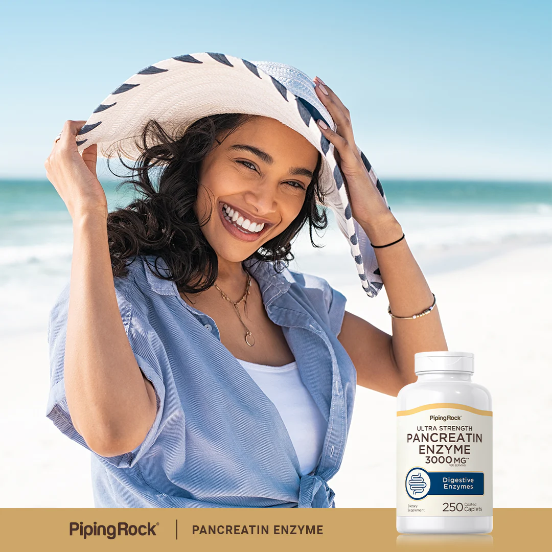 Ultra Strength Pancreatin Enzyme, 3000 mg (per serving), 250 Coated Caplets - Image 7