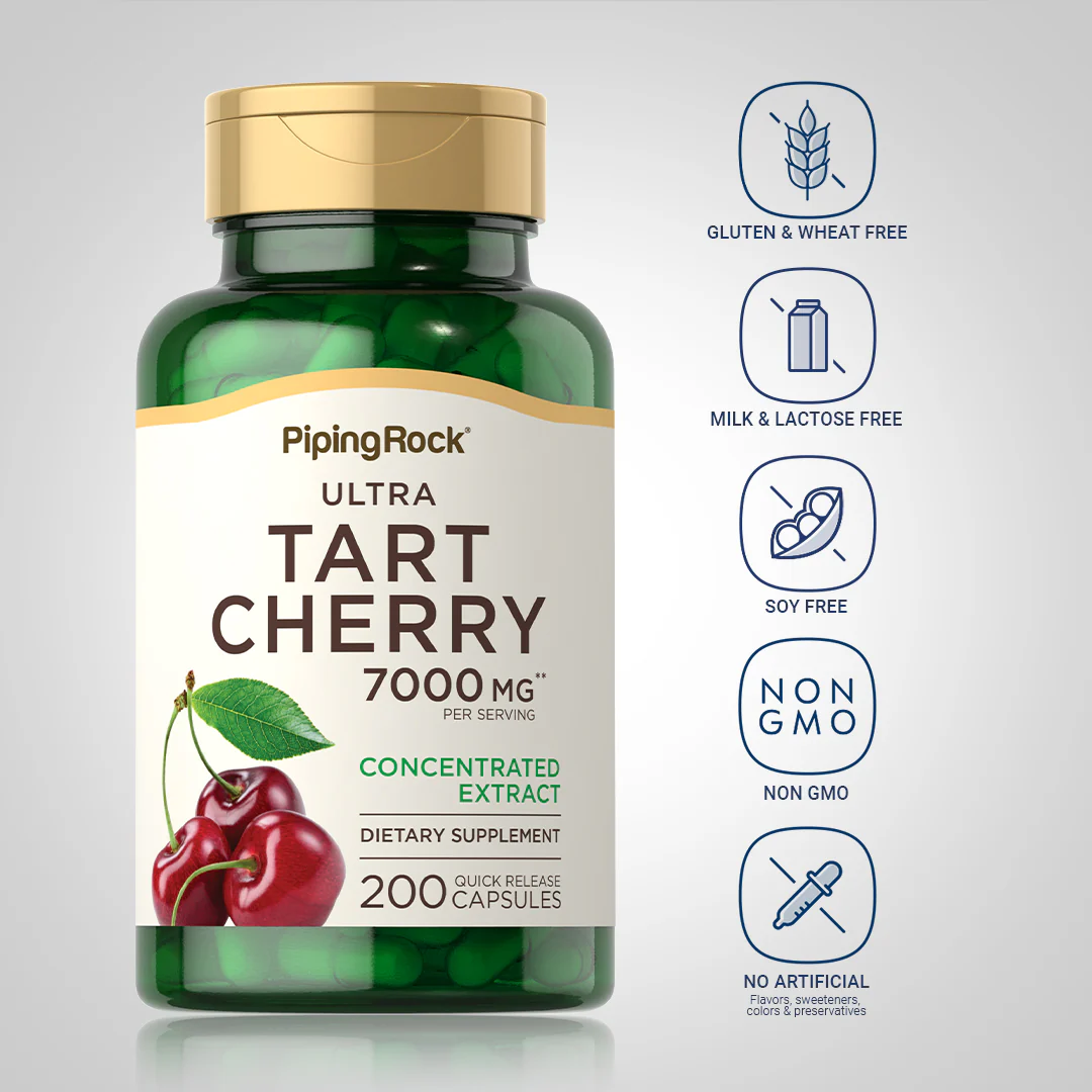 Ultra Tart Cherry, 7000 mg (per serving), 200 Quick Release Capsules, 2  Bottles - Image 5