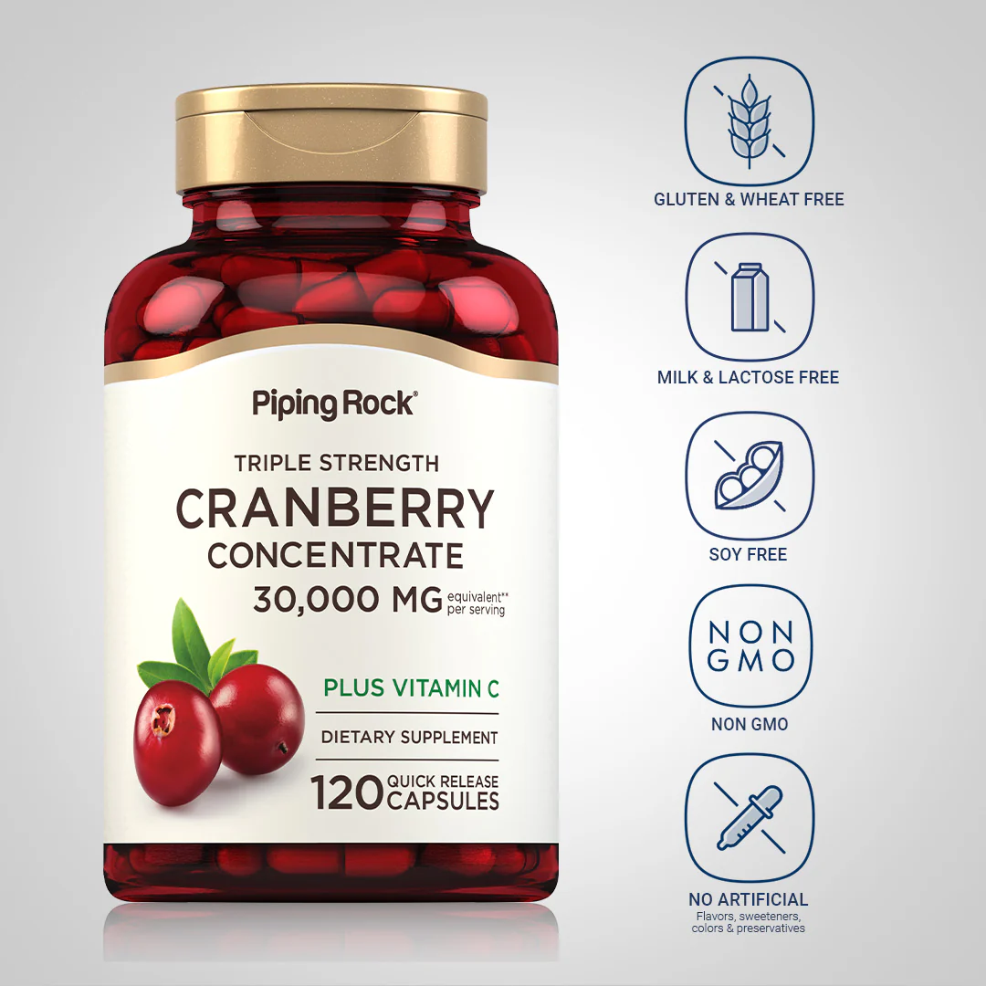 Ultra Triple Strength Cranberry Plus C, 30,000 mg (per serving), 120 Quick Release Capsules - Image 5