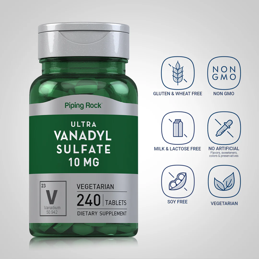 Ultra Vanadyl Complex (Vanadium), 10 mg, 240 Vegetarian Tablets - Image 5