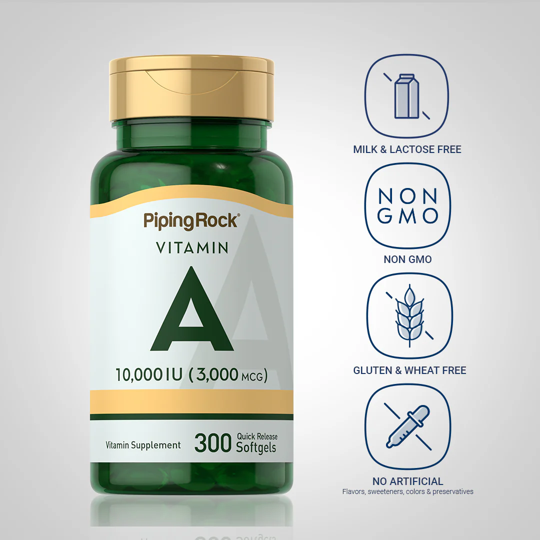 Vitamin A, 10,000 IU, 300 Quick Release Softgels - Image 5