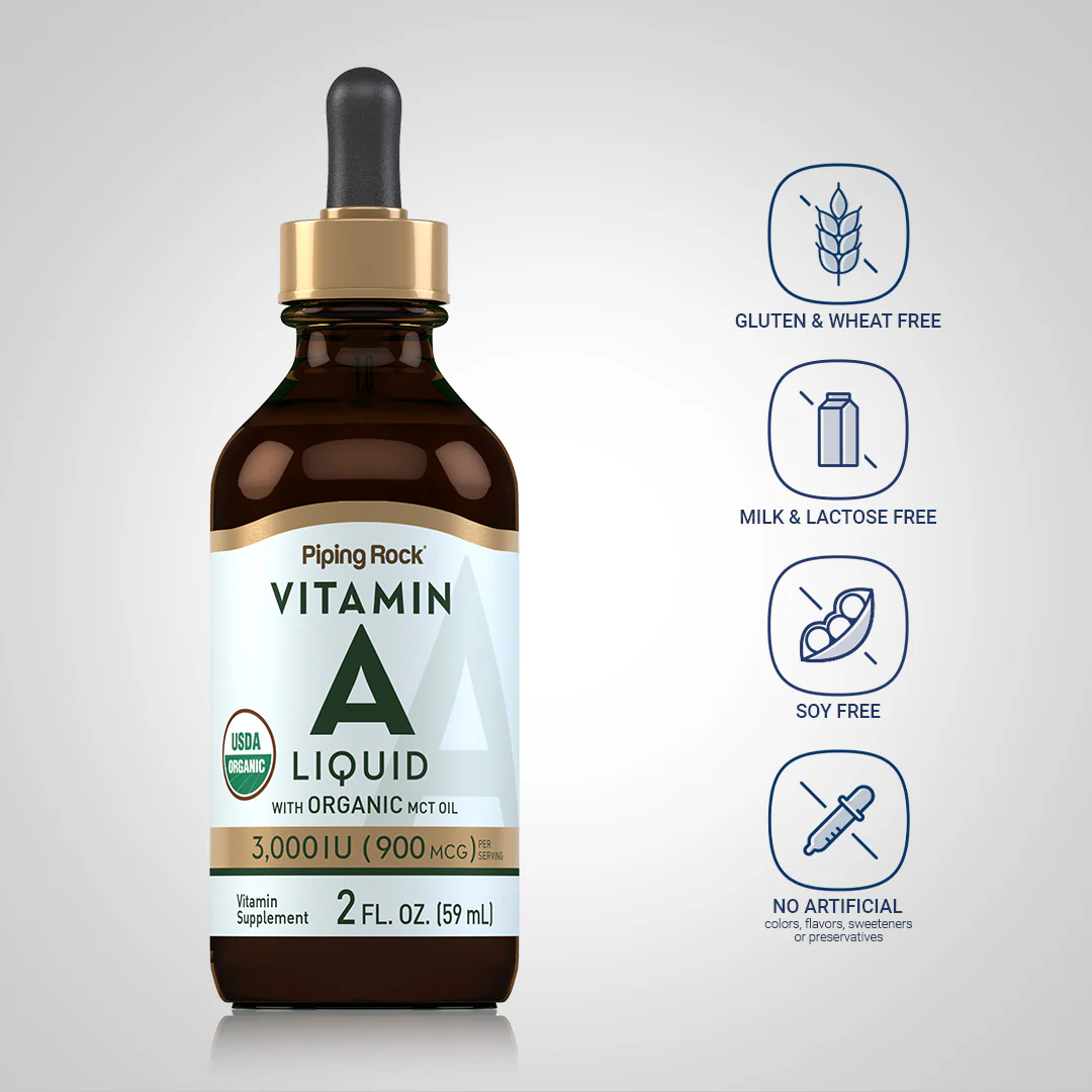 Vitamin A Liquid (Organic), 3000 IU, 2 fl oz (59 mL) Dropper Bottle - Image 4