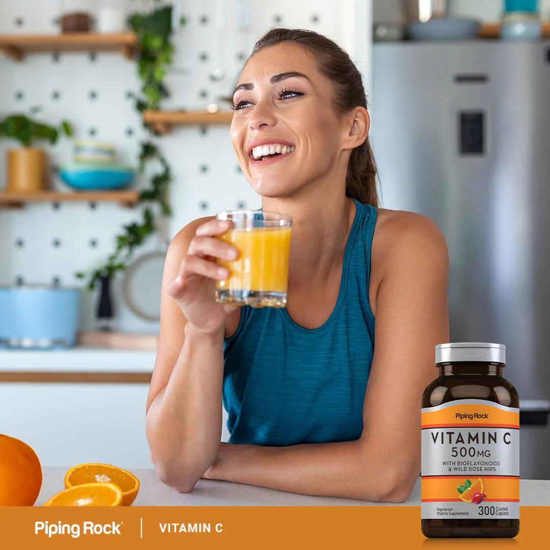 Vitamin C 500 mg with Bioflavonoids & Rose Hips, 300 Coated Caplets - Image 6