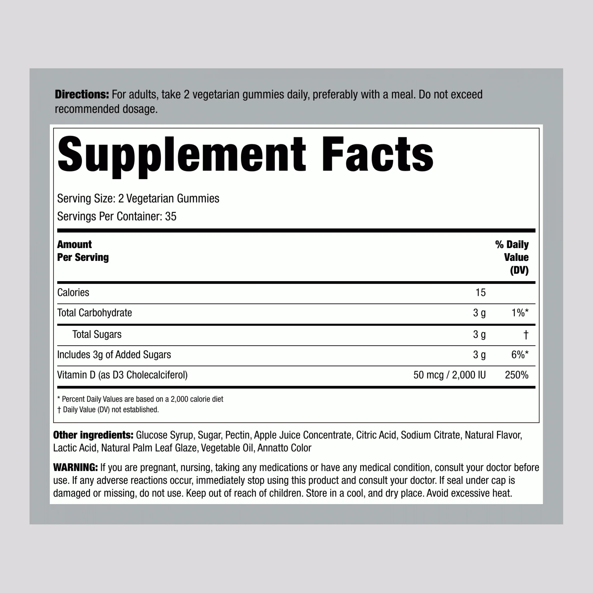 Vitamin D3 (Delicious Pineapple), 2000 IU, 70 Gummies - Image 2