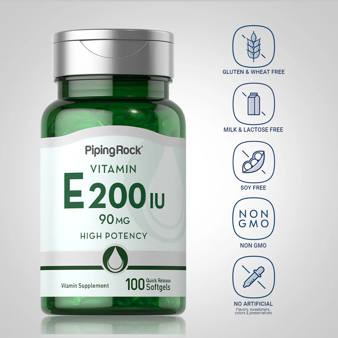 Vitamin E, 200 IU, 100 Quick Release Softgels - Image 5