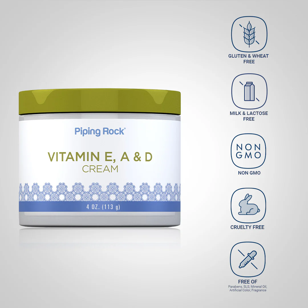 Vitamin E, A & D Cream, 4 oz (113 g) Jar - Image 4