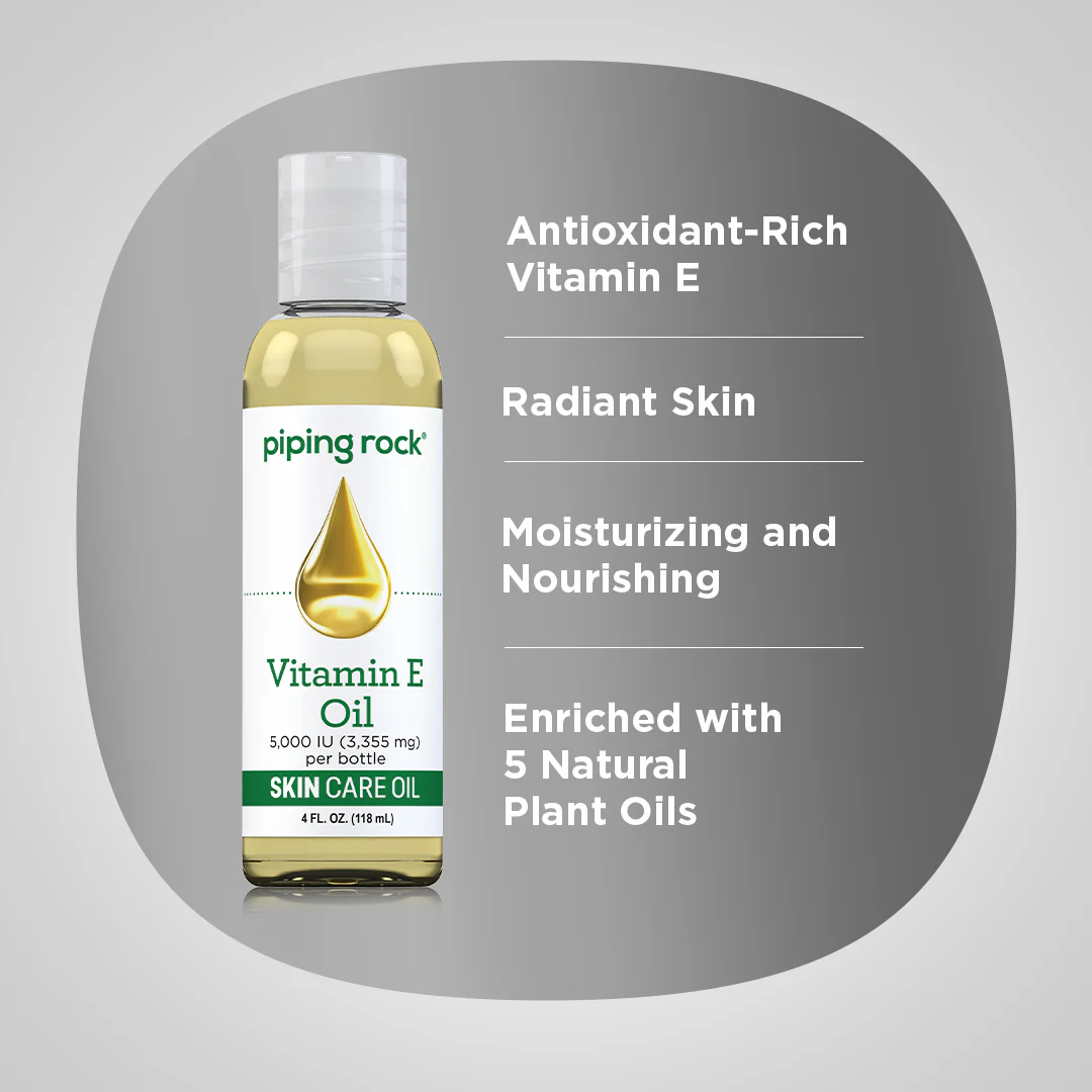 Vitamin E Natural Skin Oil, 5000 IU, 4 fl oz (118 mL) Bottle - Image 4