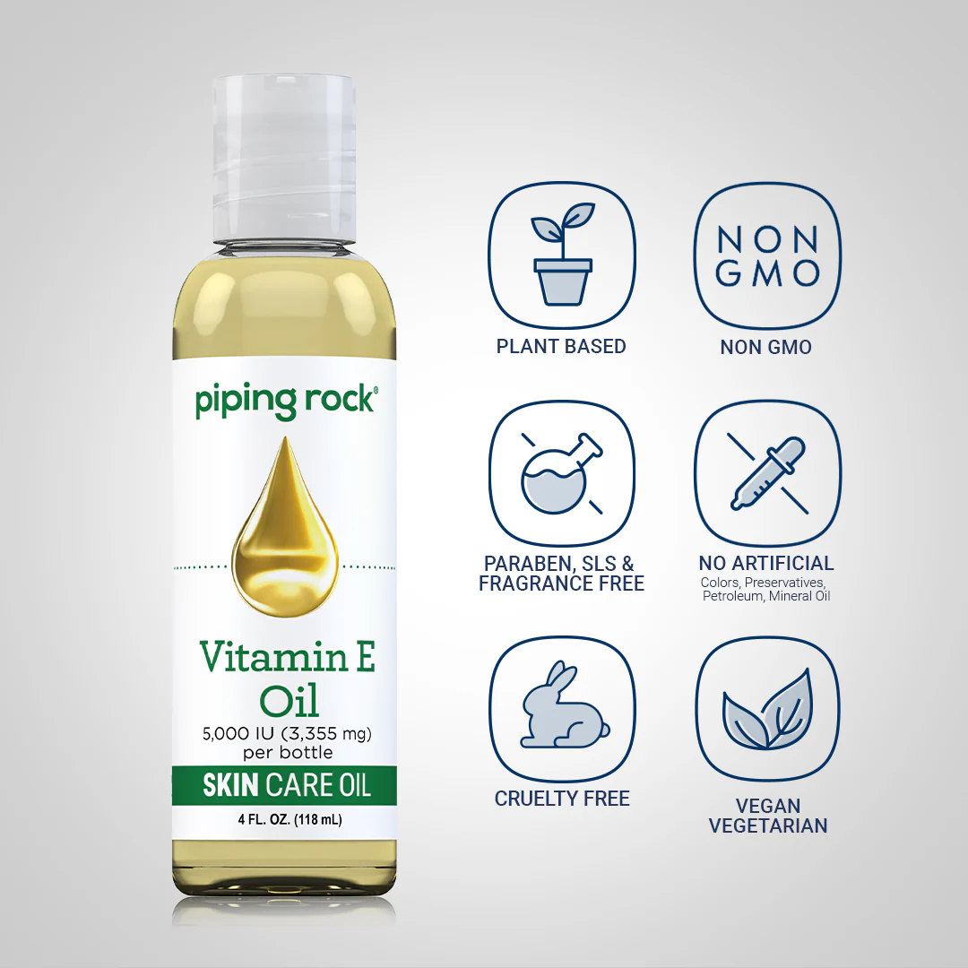 Vitamin E Natural Skin Oil, 5000 IU, 4 fl oz (118 mL) Bottle - Image 5