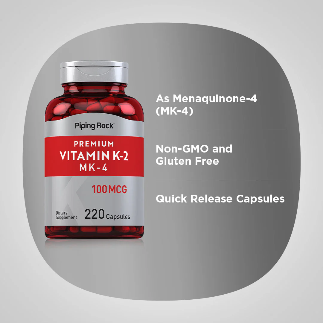 Vitamin K-2 with MK-4, 100 mcg, 220 Capsules, 2  Bottles - Image 3