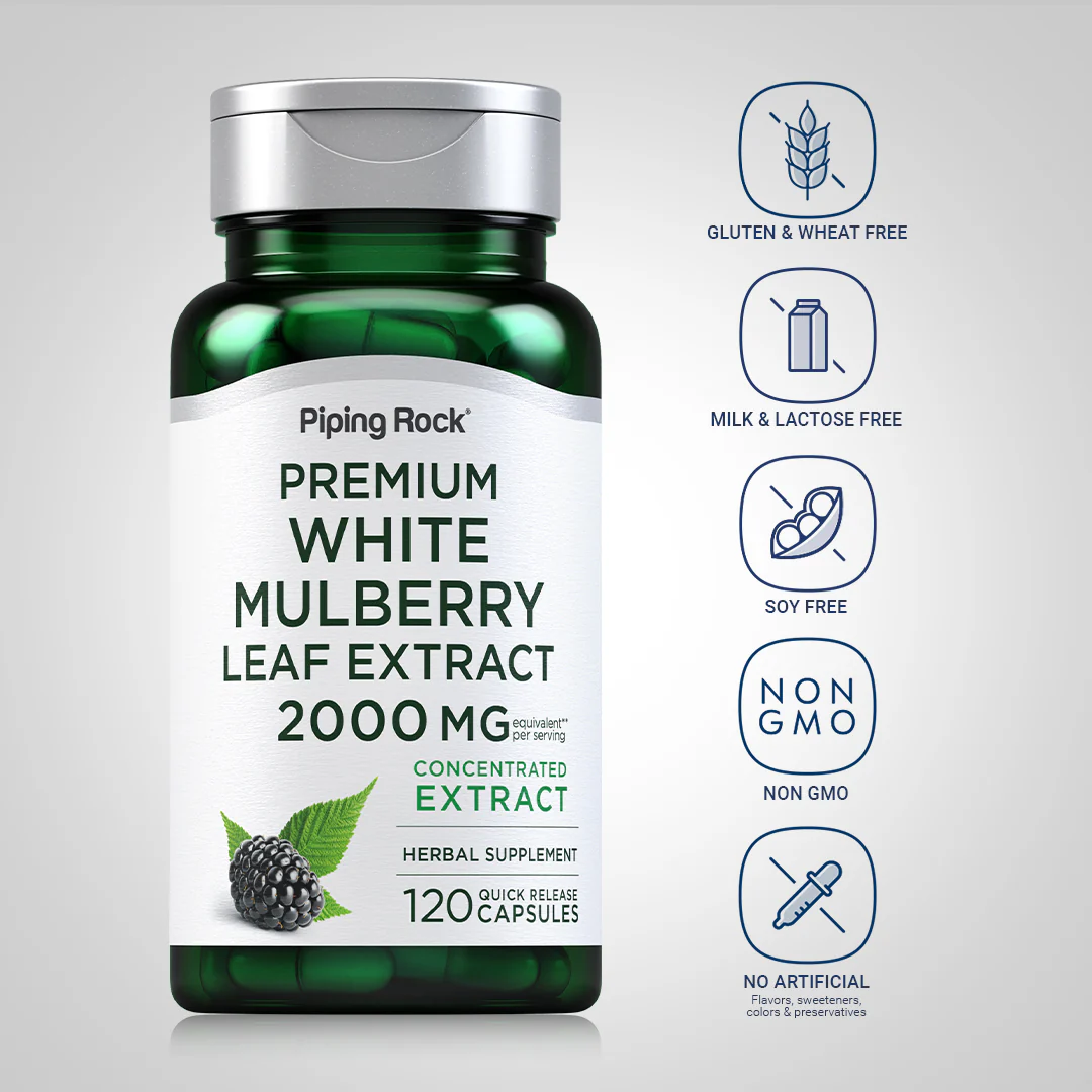 White Mulberry Leaf Extract, 2000 mg (per serving), 120 Quick Release Capsules - Image 5