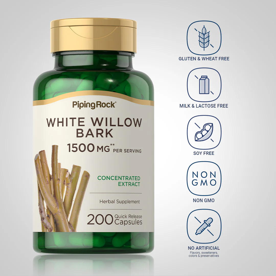White Willow Bark, 1500 mg (per serving), 200 Quick Release Capsules - Image 5