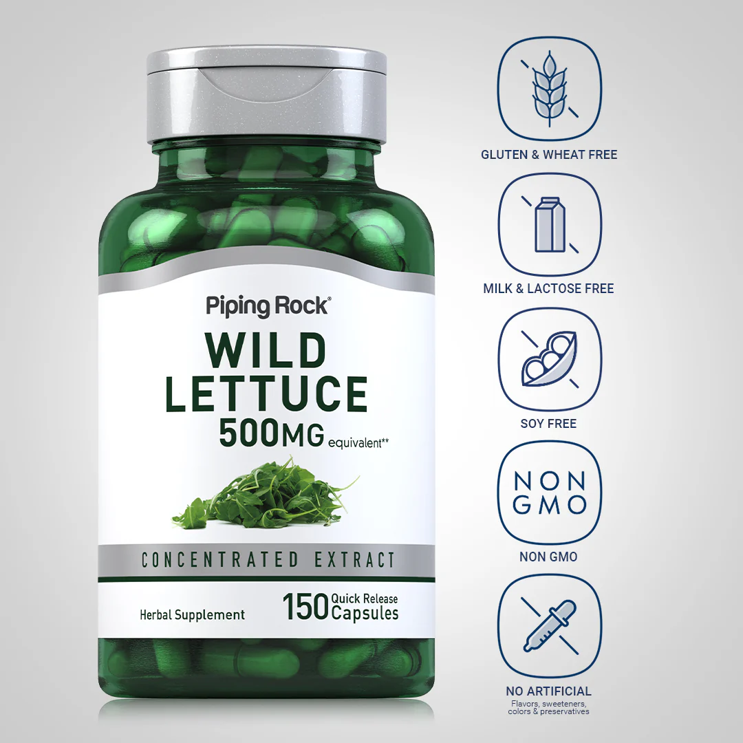 Wild Lettuce, 500 mg, 150 Quick Release Capsules, 2  Bottles - Image 5