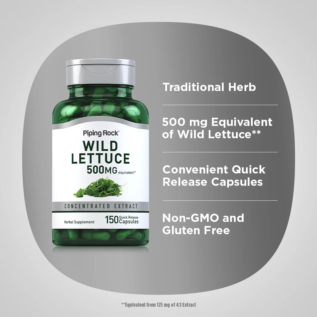 Wild Lettuce, 500 mg, 150 Quick Release Capsules - Image 4