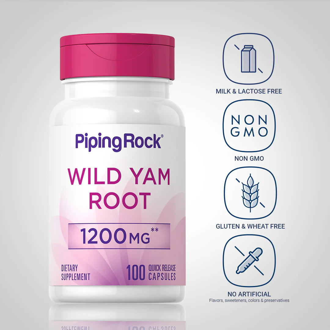 Wild Yam Root, 1200 mg, 100 Quick Release Capsules - Image 5
