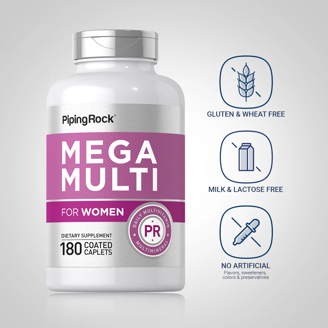 Women's Mega Multi, 180 Coated Caplets, 2  Bottles - Image 4