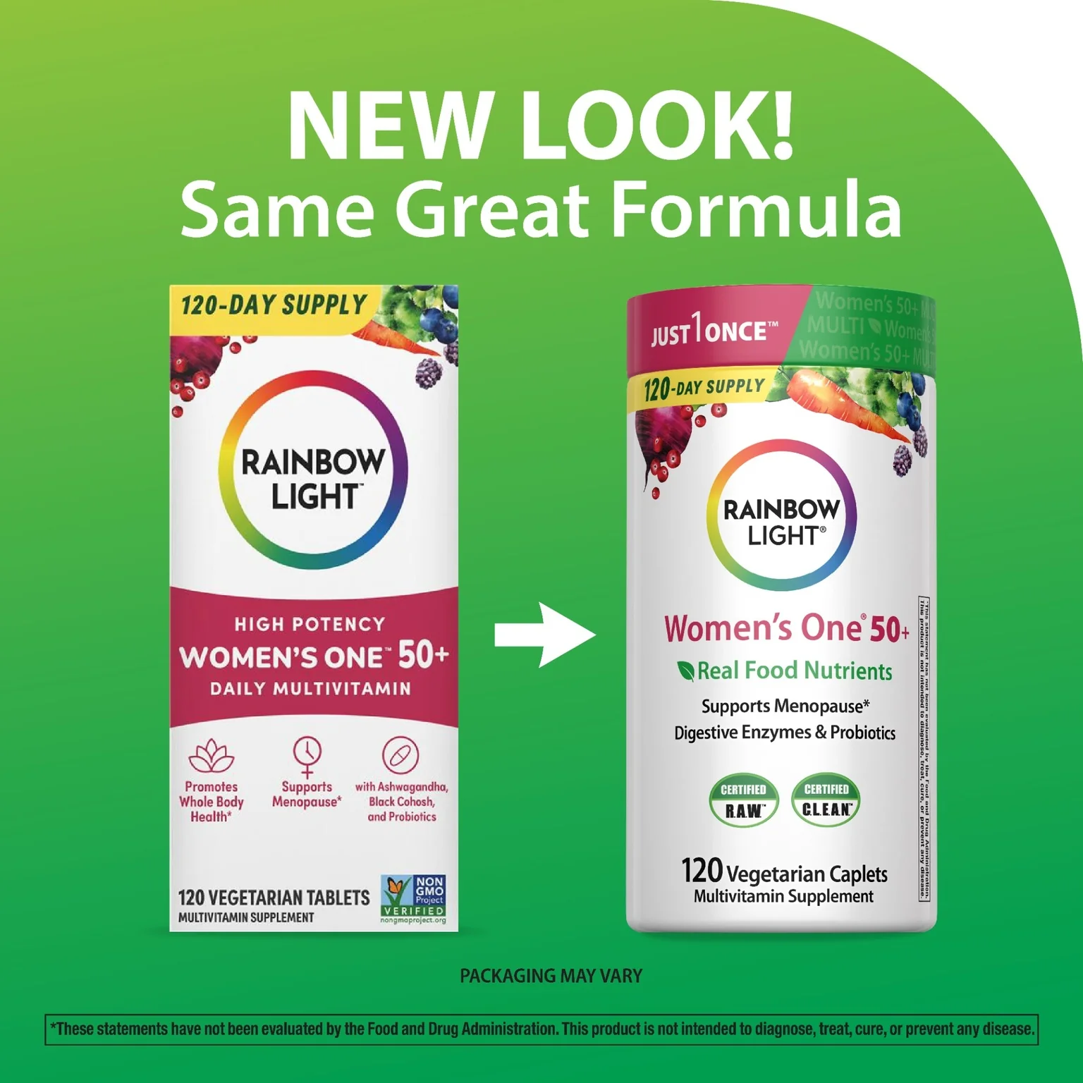 Women's One 50+ plus Real Food Nutrients, 120 Vegetarian Caplets - Image 4