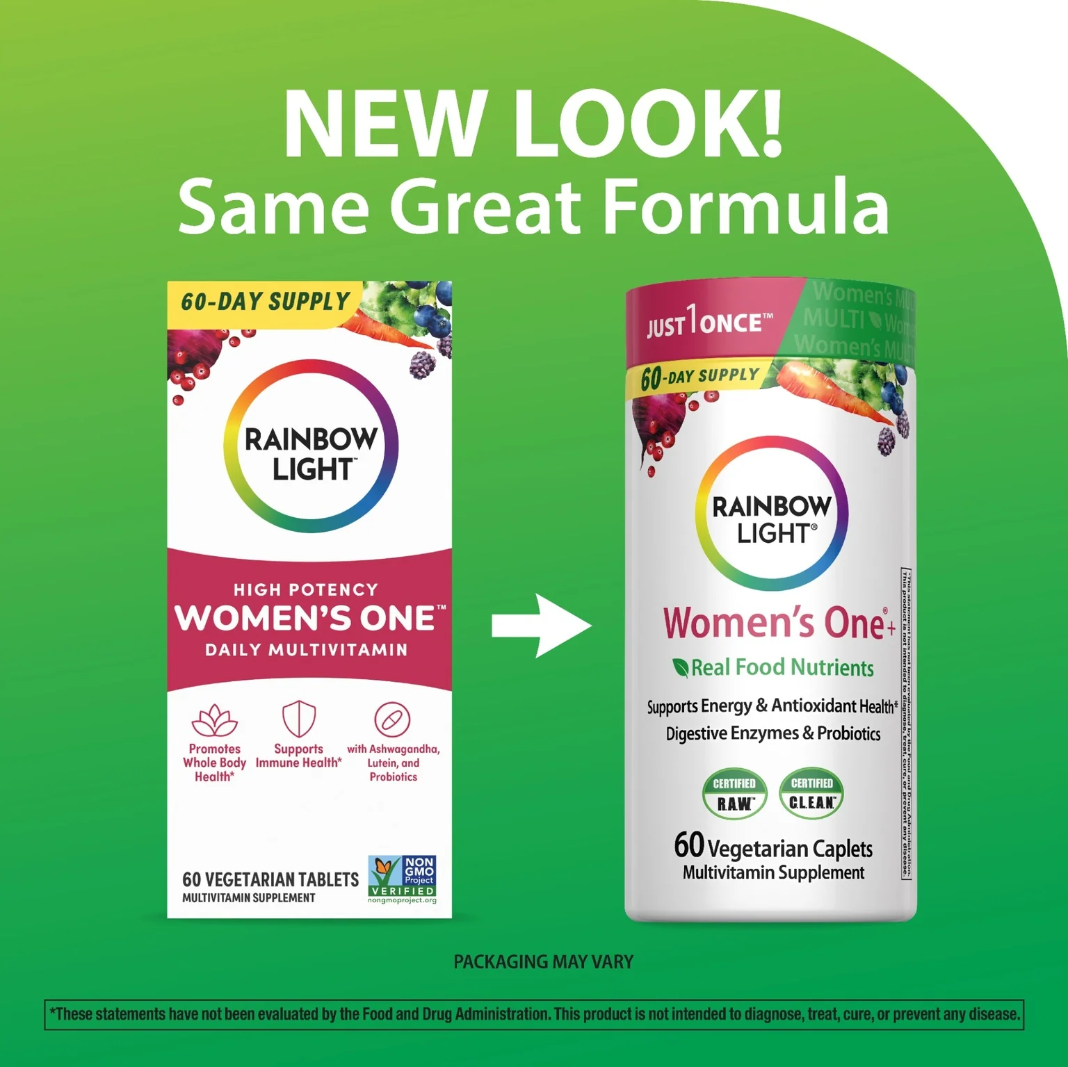 Women's One + Real Food Nutrients, 60 Vegetarian Caplets - Image 4