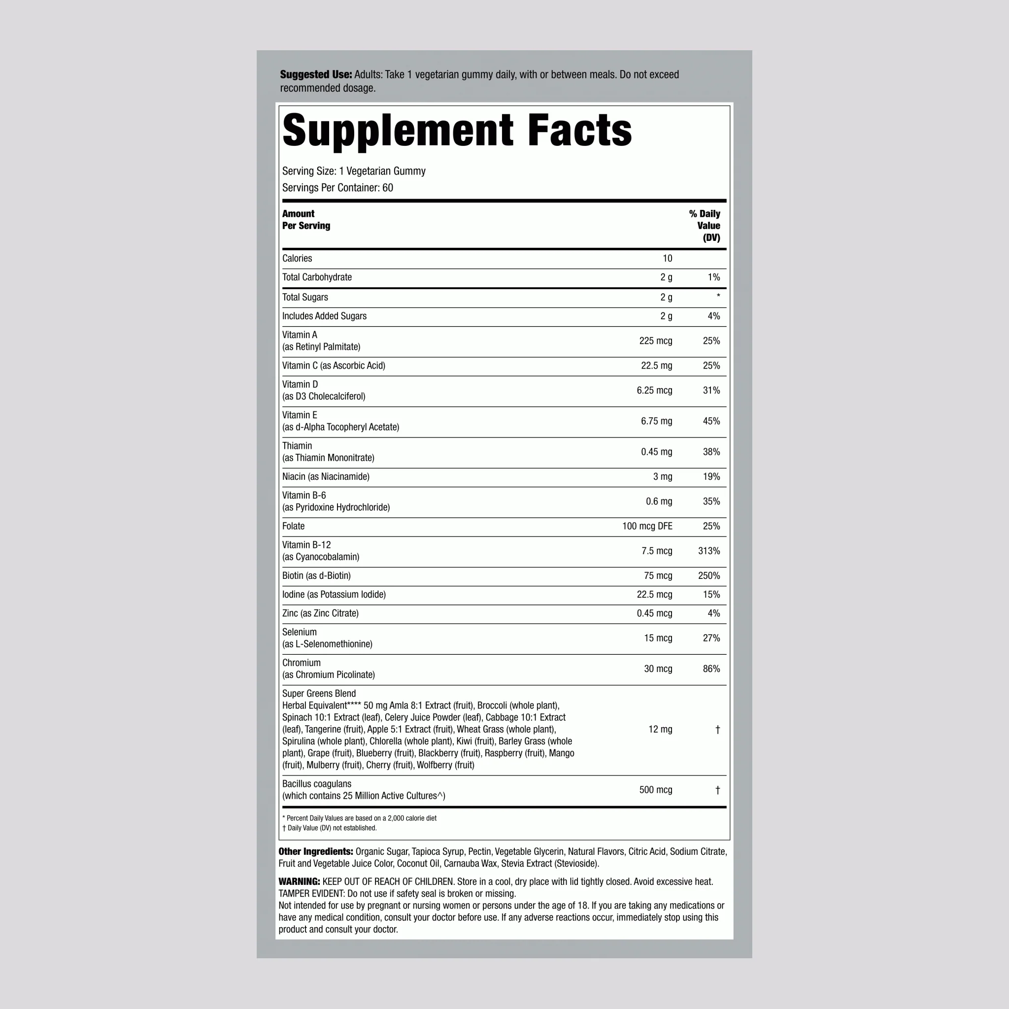 Women's One + Real Food Nutrients Gummies Mixed Berry Flavor, 60 Vegetarian Gummies - Image 2