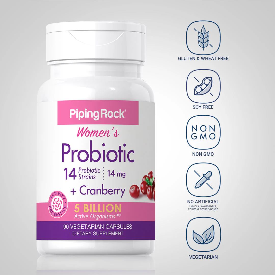 Women’s Probiotic 14 Strains 5 Billion Organisms plus Cranberry, 90 Vegetarian Capsules - Image 5