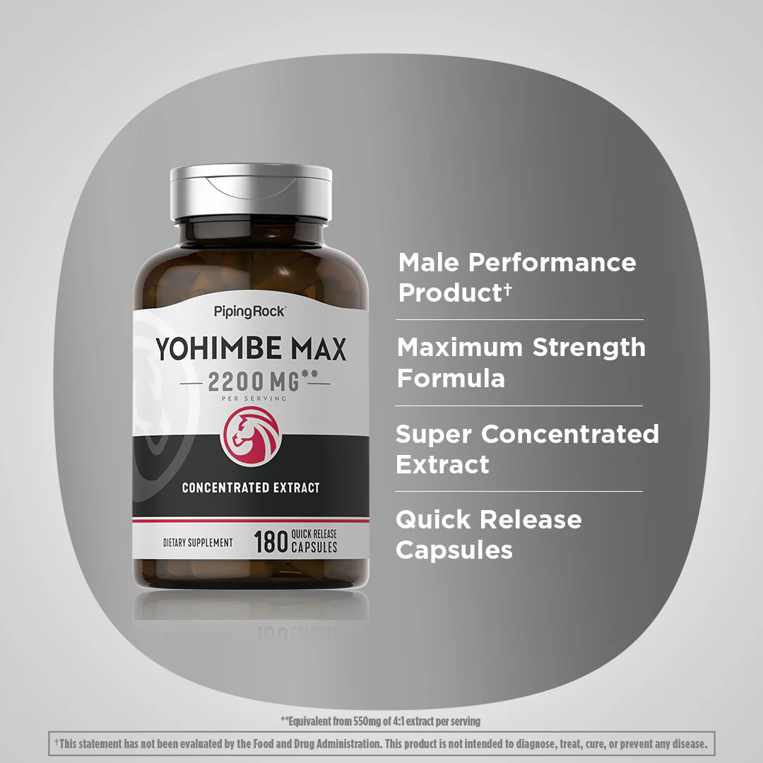 Yohimbe Max, 2200 mg (per serving), 180 Quick Release Capsules - Image 4