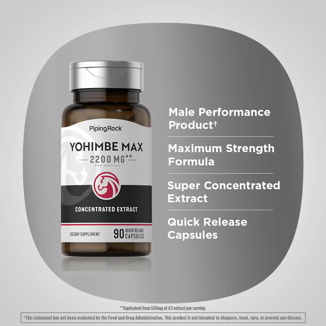 Yohimbe Max, 2200 mg (per serving), 90 Quick Release Capsules - Image 4