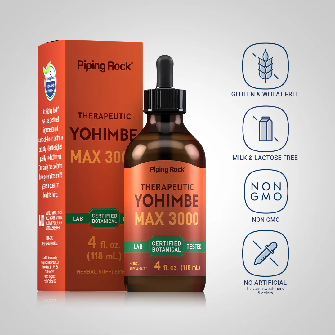 Yohimbe Max 3000 Liquid Extract Alcohol Free, 4 fl oz (118 mL) Dropper Bottle - Image 4