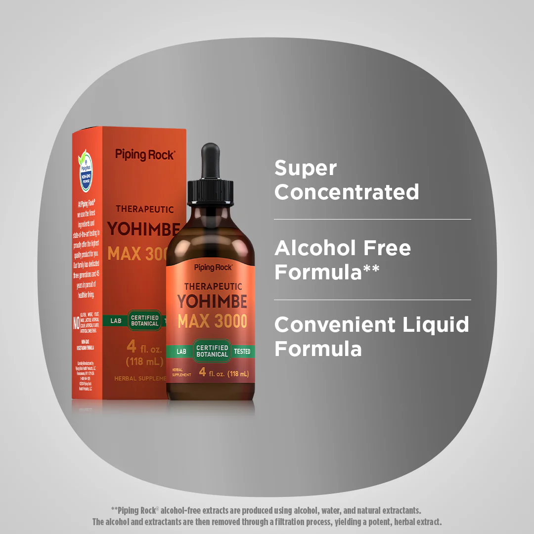 Yohimbe Max 3000 Liquid Extract Alcohol Free, 4 fl oz (118 mL) Dropper Bottle, 2  Dropper Bottles - Image 3