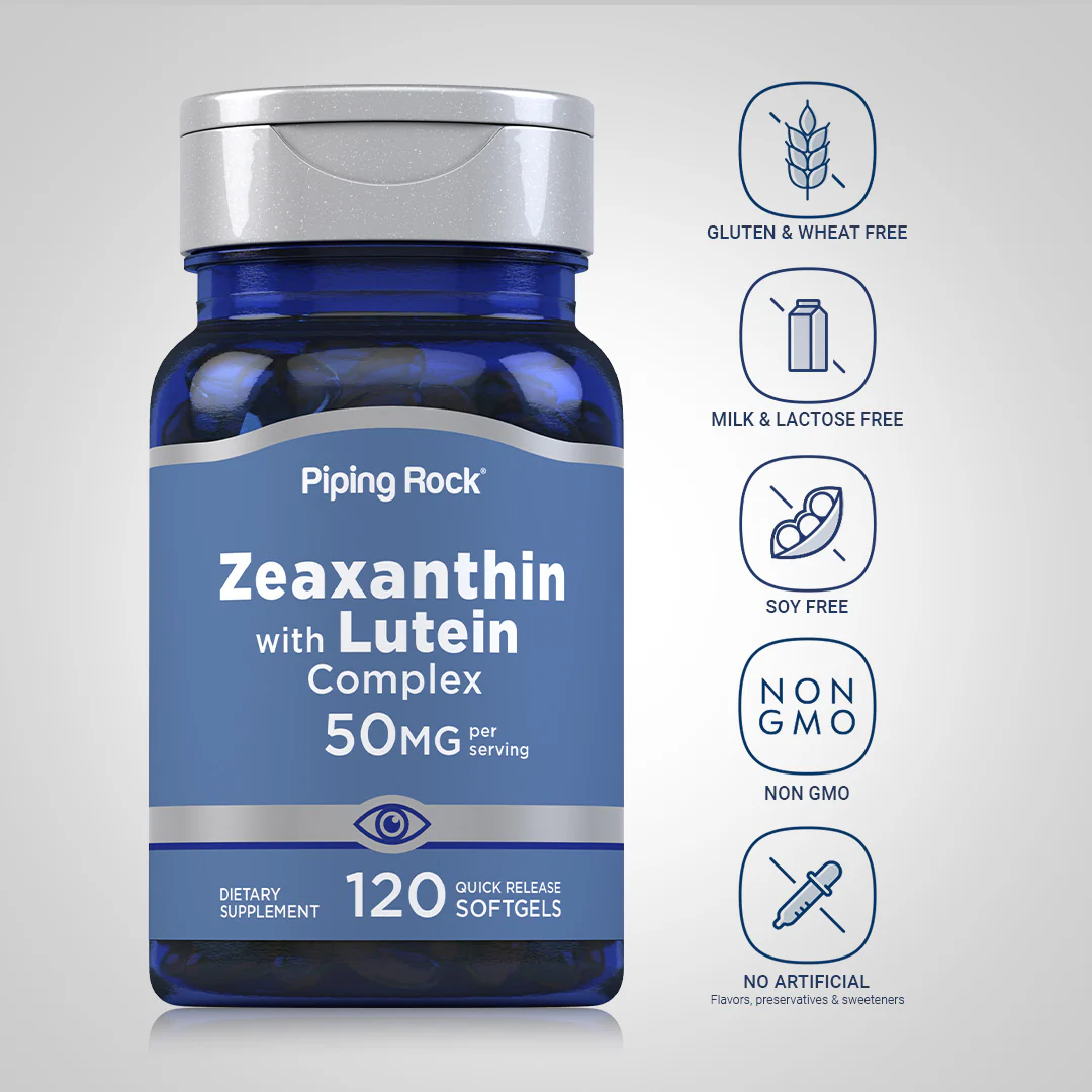 Zeaxanthin with Lutein Complex, 50 mg (per serving), 120 Quick Release Softgels - Image 4