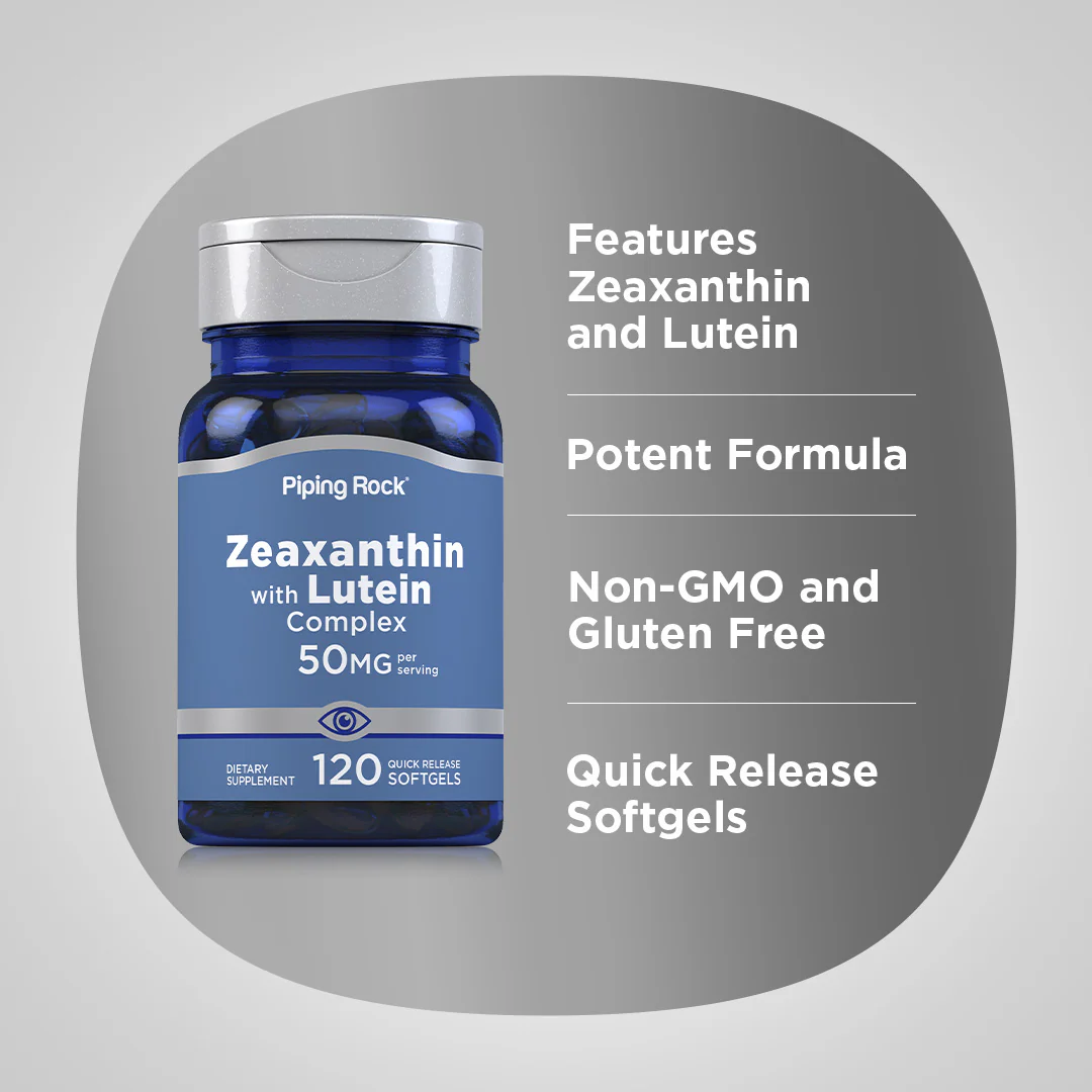 Zeaxanthin with Lutein Complex, 50 mg (per serving), 120 Quick Release Softgels, 2  Bottles - Image 3