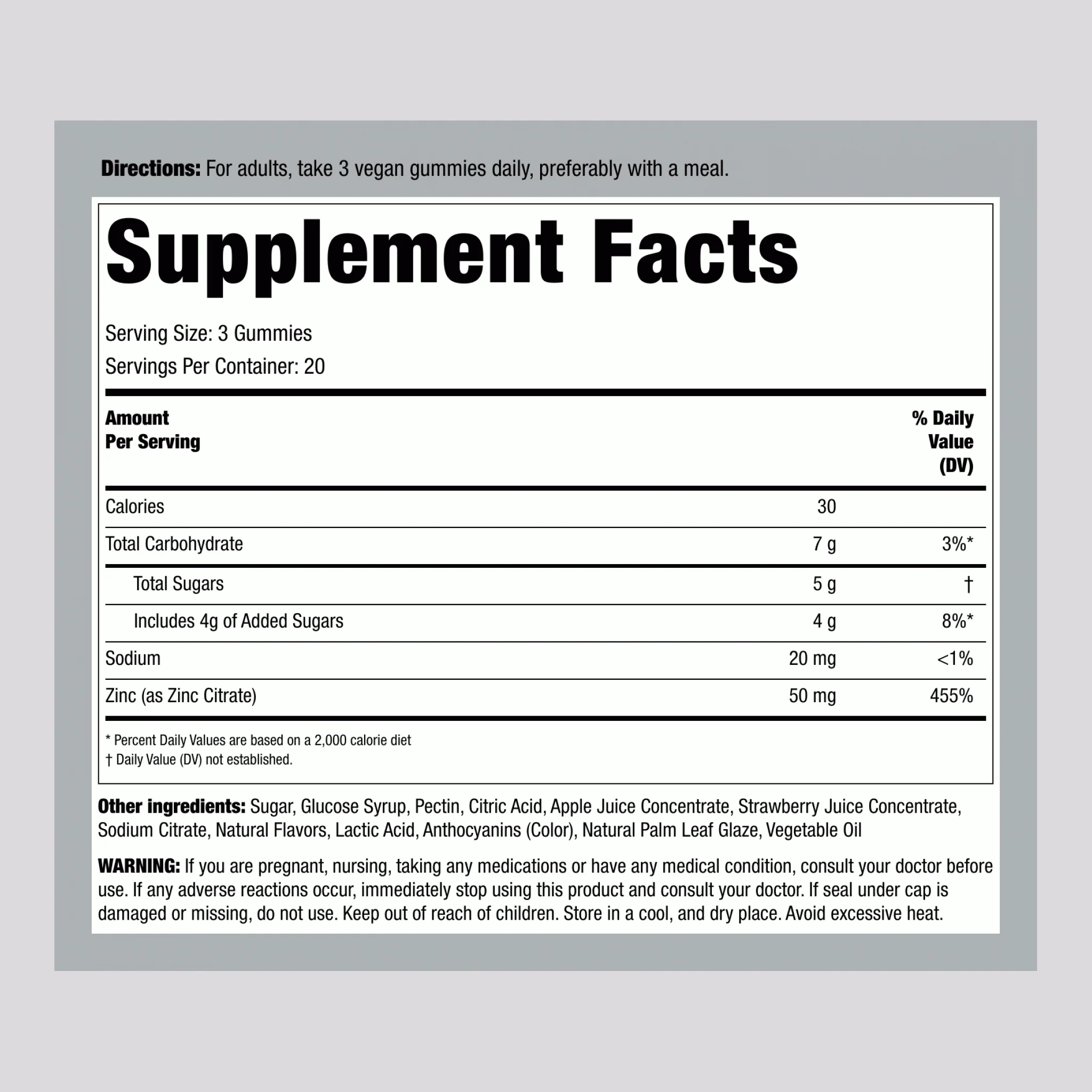 Zinc (Delicious Mixed Berry), 60 Gummies - Image 2